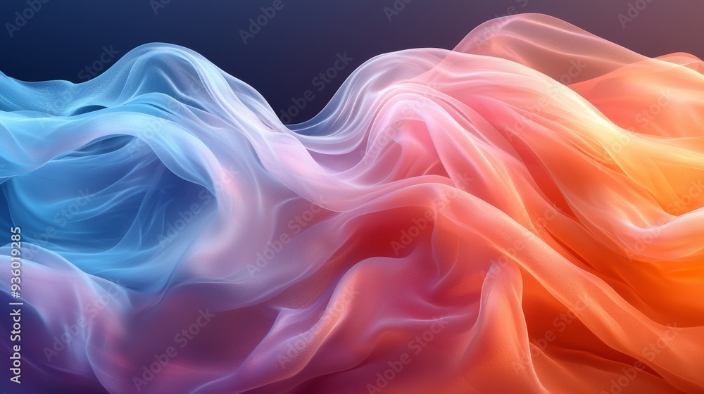 Poster Soft gradients and translucent shapes form an abstract background that creates a sense of depth and depth.