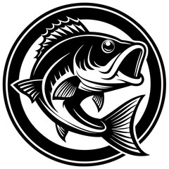 Obraz premium A persuasive, modern logo of a fish swimming upstream for motivational themes..