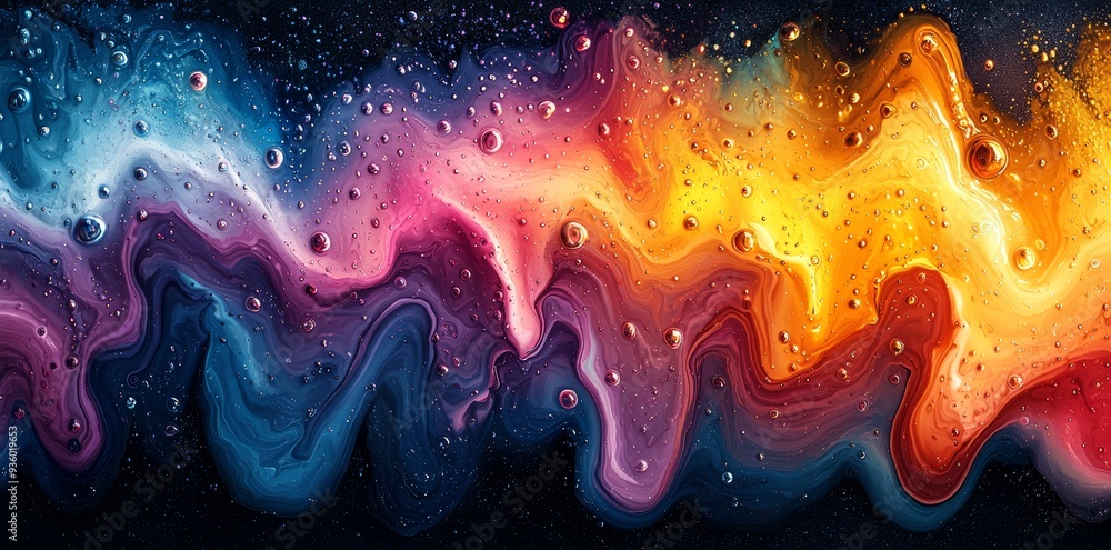 Fototapete a dazzling array of glittering particles provides depth and dimension to the bold strokes of radiant