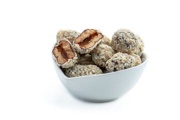 Mini chinese cookies isolated on white background
