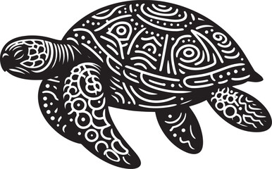 Fototapeta premium Sea turtle silhouette illustration isolated on a white background