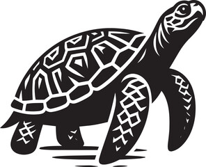 Sea turtle silhouette illustration isolated on a white background