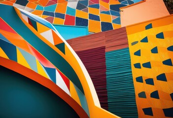 Obraz premium vibrant designs showcased lively backdrops featuring bold colors dynamic patterns, art, vibrancy, graphic, texture, visual, creative, aesthetic, composition