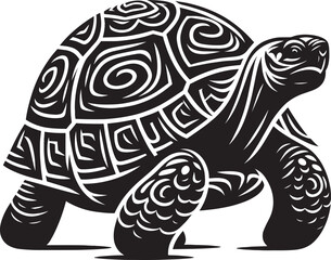 Sea turtle silhouette illustration isolated on a white background