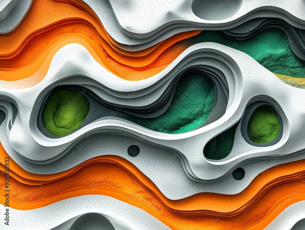 Aufkleber an abstract 3d backdrop in black and white with intricate lines creating a dynamic interplay of ligh