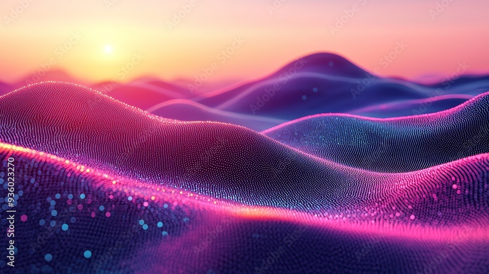 Aufkleber The abstract visual is a depiction of wave patterns with vibrant colors and intricate patterns, creating a dynamic and modern aesthetic.
