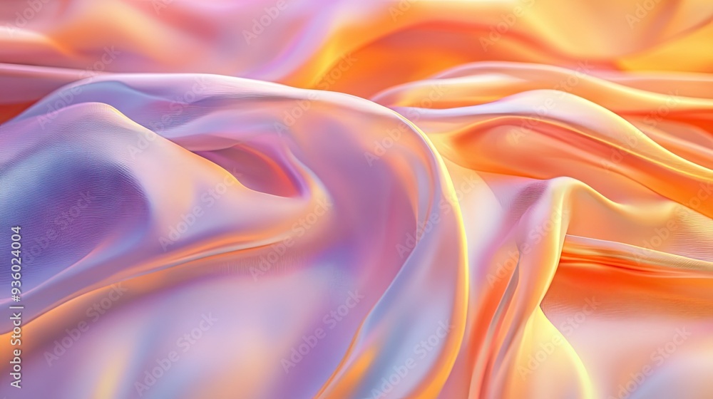 Poster graceful flowing fabric with a silky texture, creating an elegant and soft background.