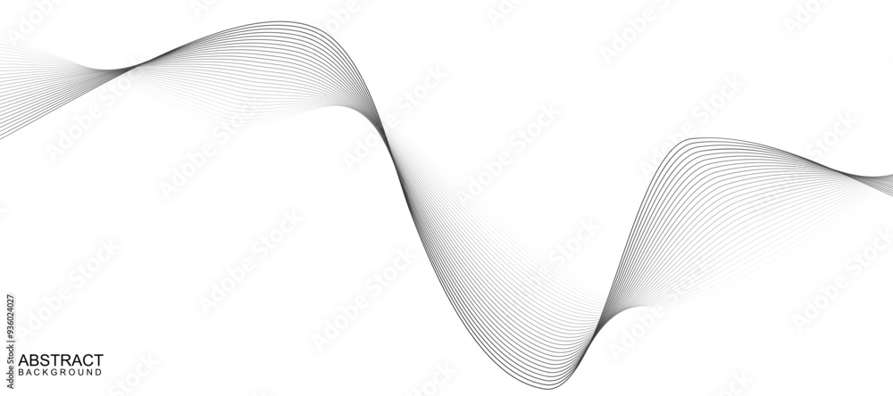 Poster Abstract vector background with black wavy lines. EPS10