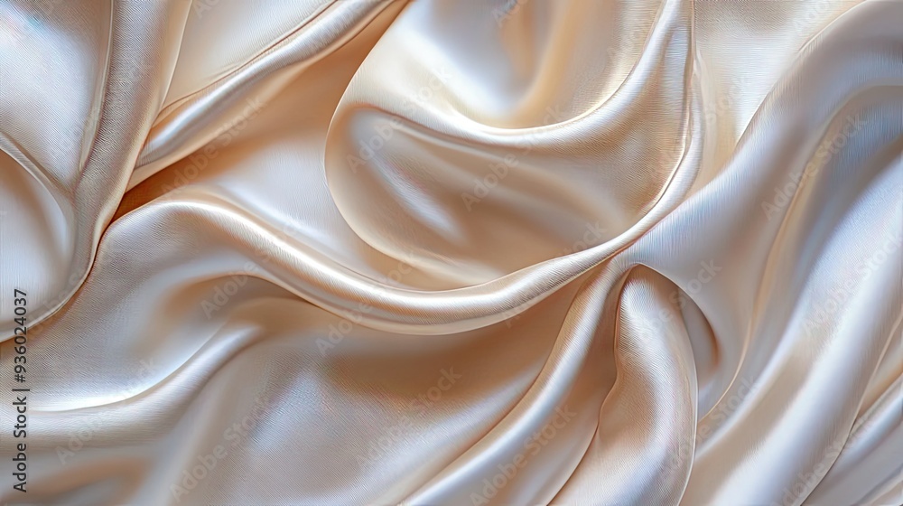 Poster graceful flowing fabric with a silky texture, creating an elegant and soft background.