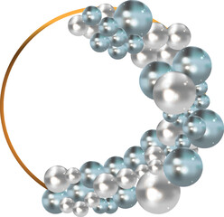 balloon arch round illustration or clipart isolated on a transparent background.