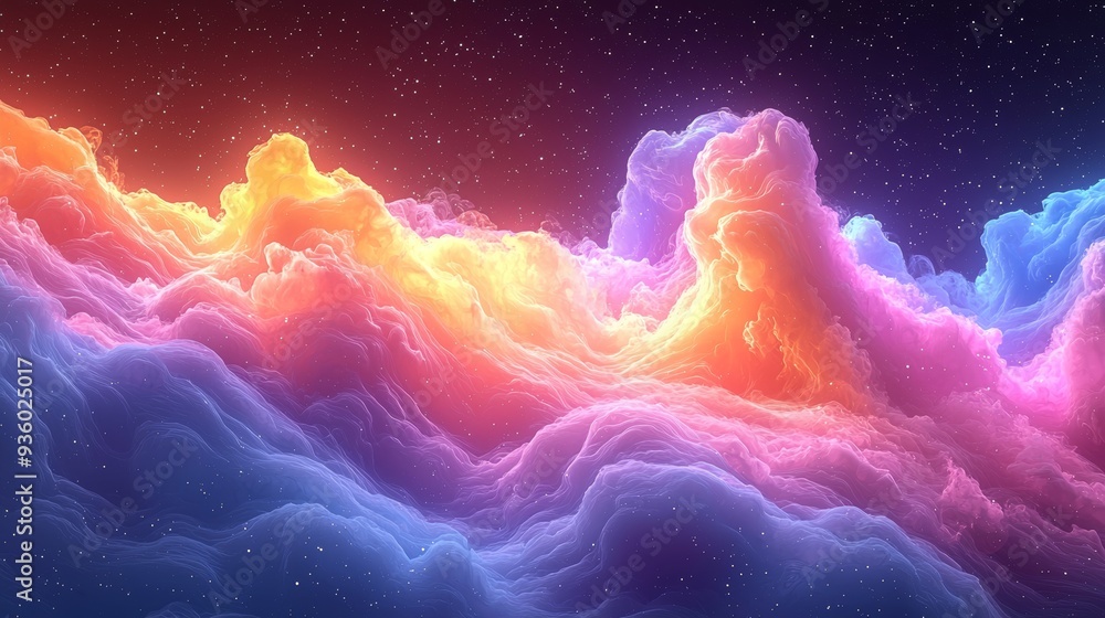 Poster an abstract background containing swirls of color; bright colors of a guardian; stock image