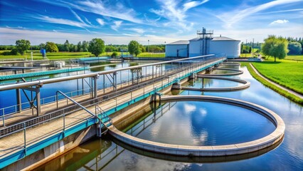 Fototapeta premium Water purification plant for cleaning wastewater