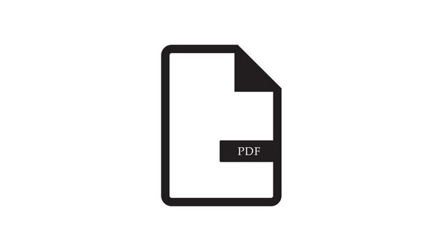 PDF document file icon, CSV file icon animation. simple design pdf file icon.