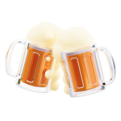 3D Beer Toast Oktoberfest Cheers