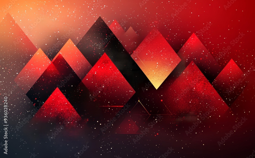 Leinwandbilder The background is an abstract dark red with a texture effect overlap Layer design in a futuristic style.