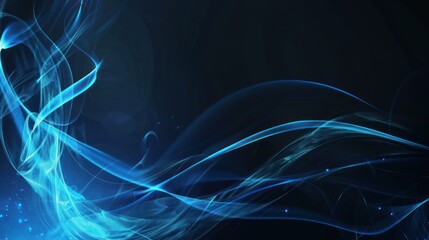 Abstract Blue Swirls on a Dark Background