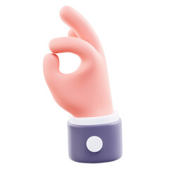 3D Okay Hand Gesture Illustration