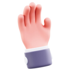 3D Accepting Hand Gesture Illustration