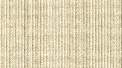 Beige textured fabric background with vertical stripes for design purposes and copy space