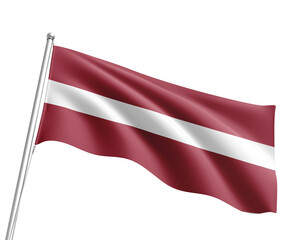 Latvia flag on transparent background.