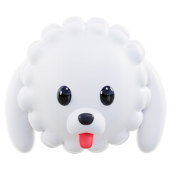 3D Bichon Frise Dog Cartoon