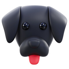 3D Black Dog Cartoon