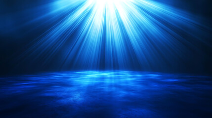Obraz premium Ethereal Blue Light Rays Shining from Above