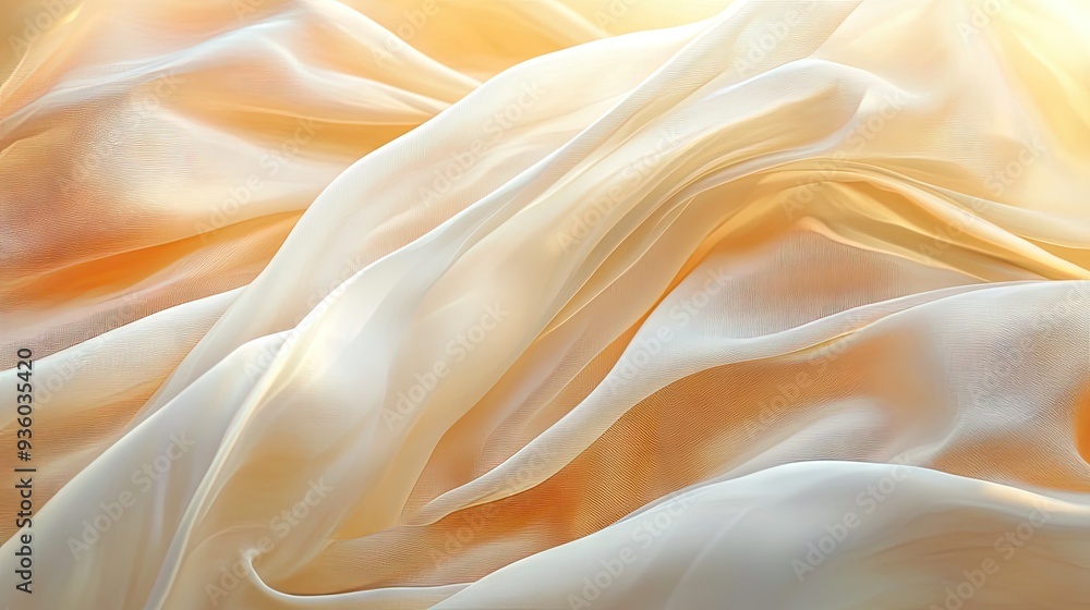 Aufkleber light, flowing cloth in motion, creating an elegant, soft background with gentle waves.
