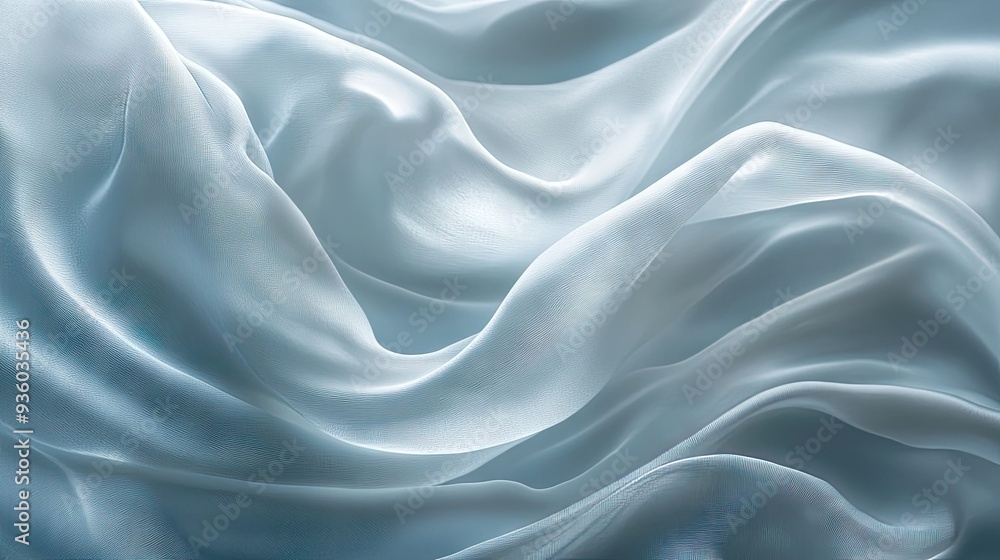 Poster light, flowing cloth in motion, creating an elegant, soft background with gentle waves.