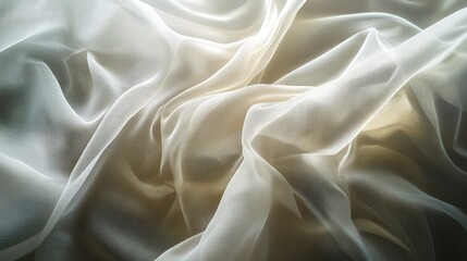 Obraz premium Light, flowing cloth in motion, creating an elegant, soft background with gentle waves.