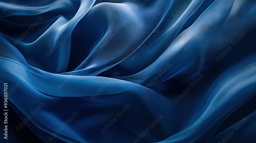Poster luxurious soft cloth in motion, forming elegant waves and creating a flowing background.