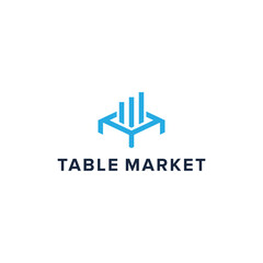 table market simple sleek creative geometric modern logo design