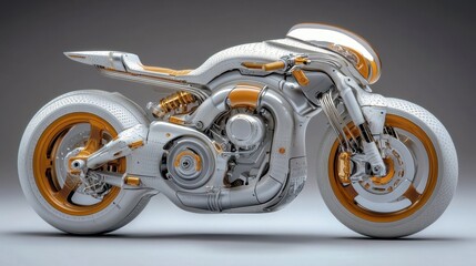 Concept motorcycle with a frame and body made from composite material designed for speed