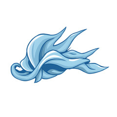 Flying piece of cloth cartoon style icon illustration on white background Generative AI