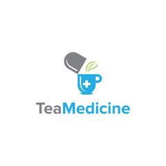 tea medicine simple sleek creative geometric modern logo design