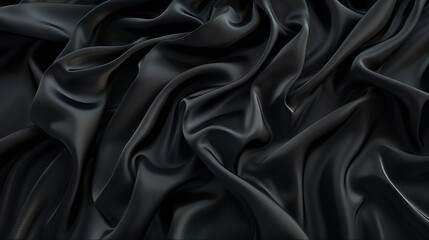 Fototapeta premium black drape silk, satin background