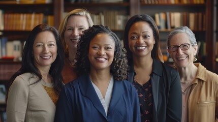Fototapeta premium Diverse Group of Professional Women Smiling in Office
