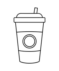 Coffee cup with heart clipart mug. Icon, Line Design.