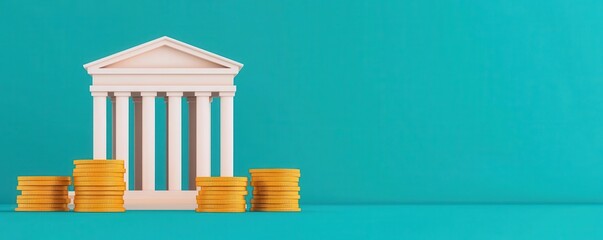 Economic policy framework affecting public spending, flat design illustration