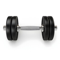 Naklejka premium Minimalist 3D Dumbbell Isolated on White Background for Fitness,Workout,and Strength Training Content