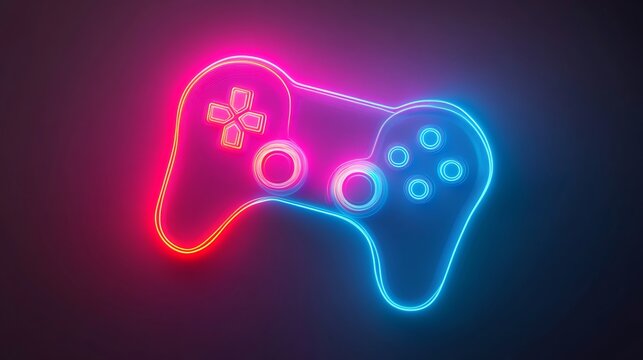 Neon Gamepad Icon - A Digital Dream