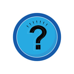 red question mark on blue glossy circle shape user interface theme 3d icon render illustration isolated
