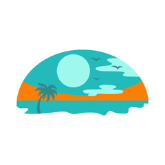 landscape with the sun and the moon