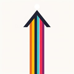 colorful up arrows isolated on white background