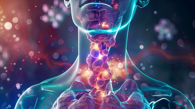Thyroid, Parathyroid glands, parathyroid hormone, thyroid and parathyroid, human neck anatomy, calcium regulation, 4K, HD