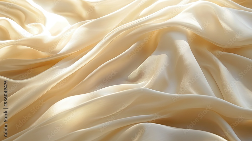Poster smooth, flowing fabric with an elegant drape, forming a soft and luxurious background. -