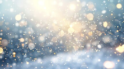 Bright and Sparkling Glittering Out of Focus Christmas Lights Creating a Magical Winter Atmosphere on a Blue Background