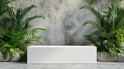 "Lush Nature and Tropical Leaves Set Against a Clean White Backdrop Display" 
