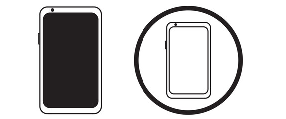 Smart phone icon. black and white mobile phone icon. Sell phone icon vector illustration collection.Mobile screen logo.