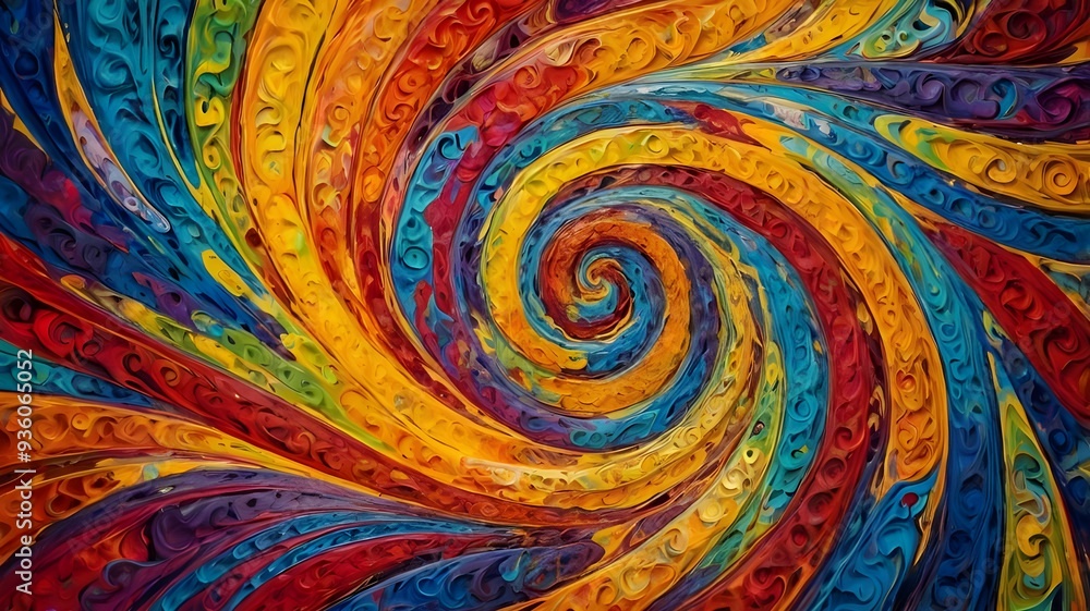 Aufkleber a vibrant abstract background featuring colorful spirals and swirling patterns, creating a heartwarm